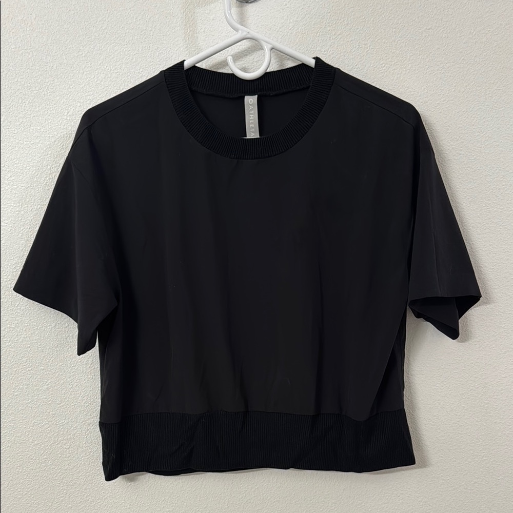 Athleta Black Boxy Crop T-Shirt